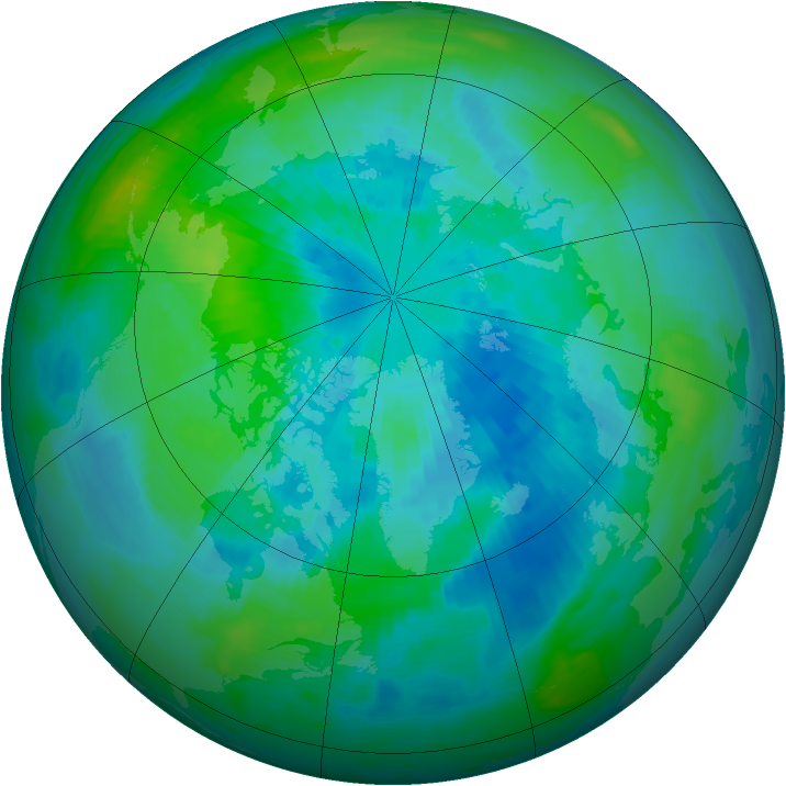 Arctic ozone map for 26 September 1990